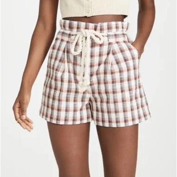 Veronica Beard Pants - New ~ VERONICA BEARD ~  Salika Plaid Paperbag Robe Belt Shorts Size 10